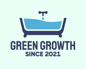 Blue Bathtub Bath logo design