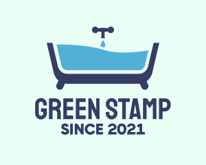 Blue Bathtub Bath logo design