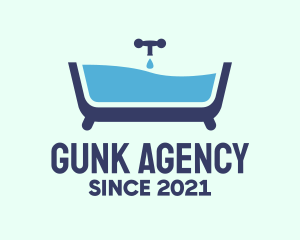 Blue Bathtub Bath logo design