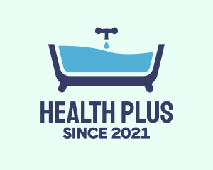 Blue Bathtub Bath logo design