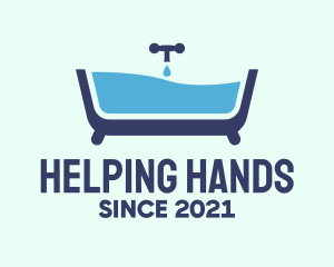 Blue Bathtub Bath logo design