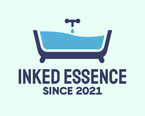 Blue Bathtub Bath logo design