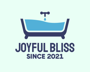 Blue Bathtub Bath logo design