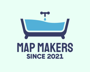 Blue Bathtub Bath logo design