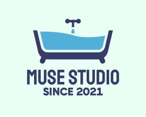 Blue Bathtub Bath logo design