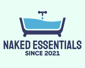 Blue Bathtub Bath logo design