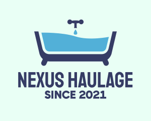 Blue Bathtub Bath logo design