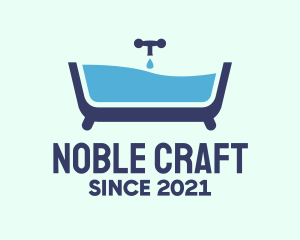 Blue Bathtub Bath logo design