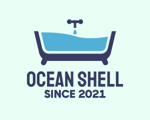 Blue Bathtub Bath logo design