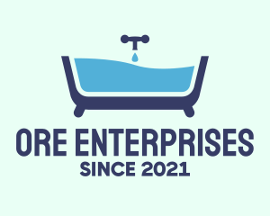 Blue Bathtub Bath logo design