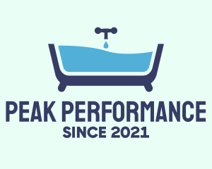 Blue Bathtub Bath logo design