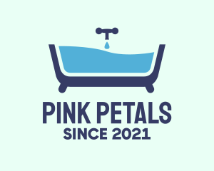 Blue Bathtub Bath logo design