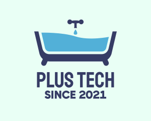 Blue Bathtub Bath logo design