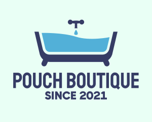 Blue Bathtub Bath logo design