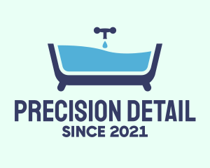 Blue Bathtub Bath logo design