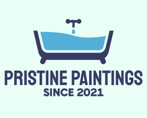 Blue Bathtub Bath logo design