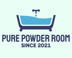 Blue Bathtub Bath logo design