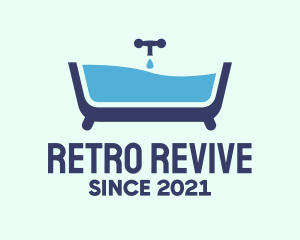 Blue Bathtub Bath logo design