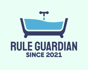 Blue Bathtub Bath logo design