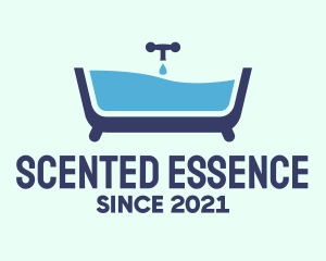 Blue Bathtub Bath logo design