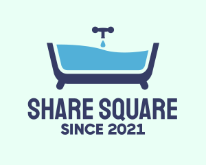 Blue Bathtub Bath logo design