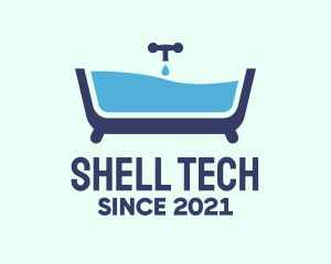 Blue Bathtub Bath logo design