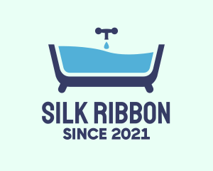 Blue Bathtub Bath logo design