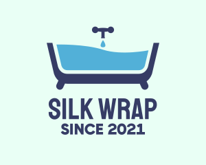 Blue Bathtub Bath logo design