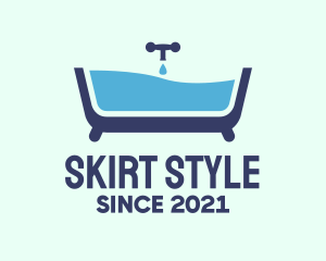 Blue Bathtub Bath logo design