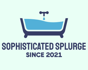 Blue Bathtub Bath logo design