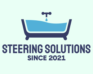 Blue Bathtub Bath logo design