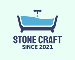 Blue Bathtub Bath logo design