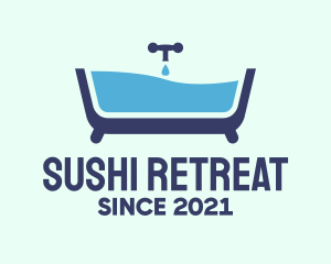 Blue Bathtub Bath logo design