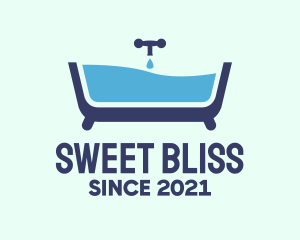 Blue Bathtub Bath logo design