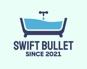 Blue Bathtub Bath logo design