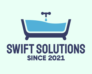 Blue Bathtub Bath logo design