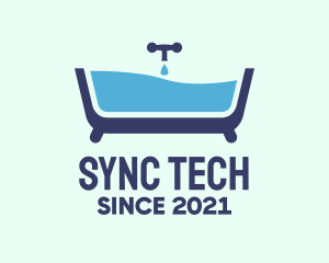 Blue Bathtub Bath logo design