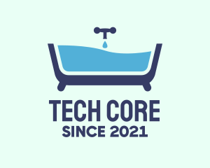 Blue Bathtub Bath logo design