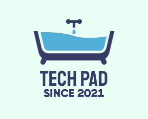 Blue Bathtub Bath logo design