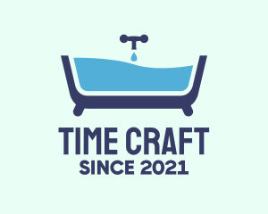 Blue Bathtub Bath logo design