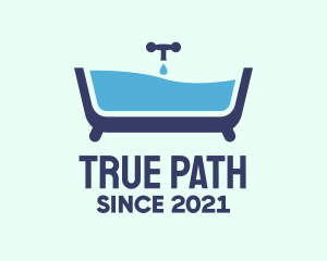 Blue Bathtub Bath logo design