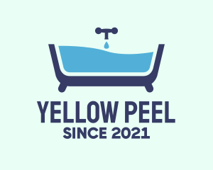 Blue Bathtub Bath logo design