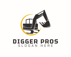 Construction Excavator Machine logo design