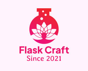 Lotus Flask Potion Perfume logo design