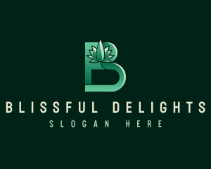 Organic Cannabis Letter B logo design