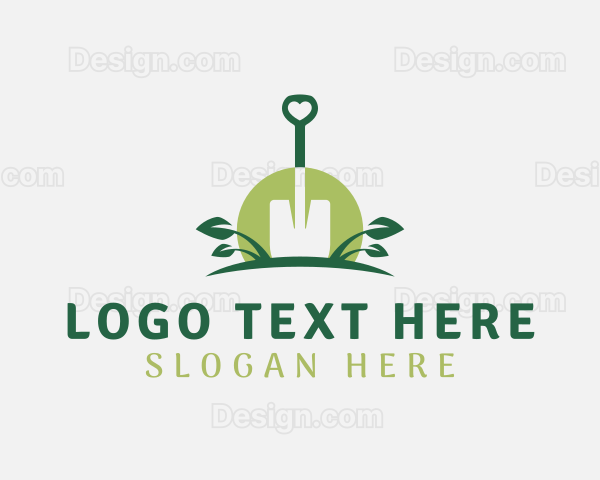 Shovel Plant Gardening Tools Logo