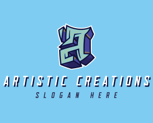 Urban Graffiti Letter A logo design