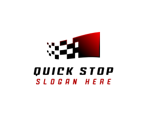 Motorsport Flag Racing logo design