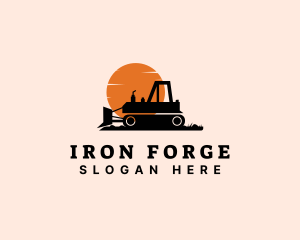 Construction Bulldozer Heavy Equipment  logo design