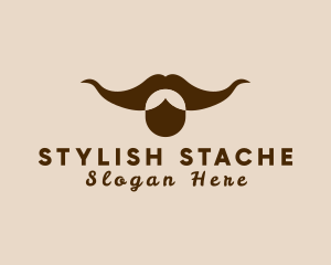 Bull Hipster Mustache logo